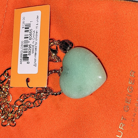 Kurt Geiger Heart With Gold Blue Evil Eye Pendant BNWT 16" To 18" Chain PL Ms - Picture 7 of 7